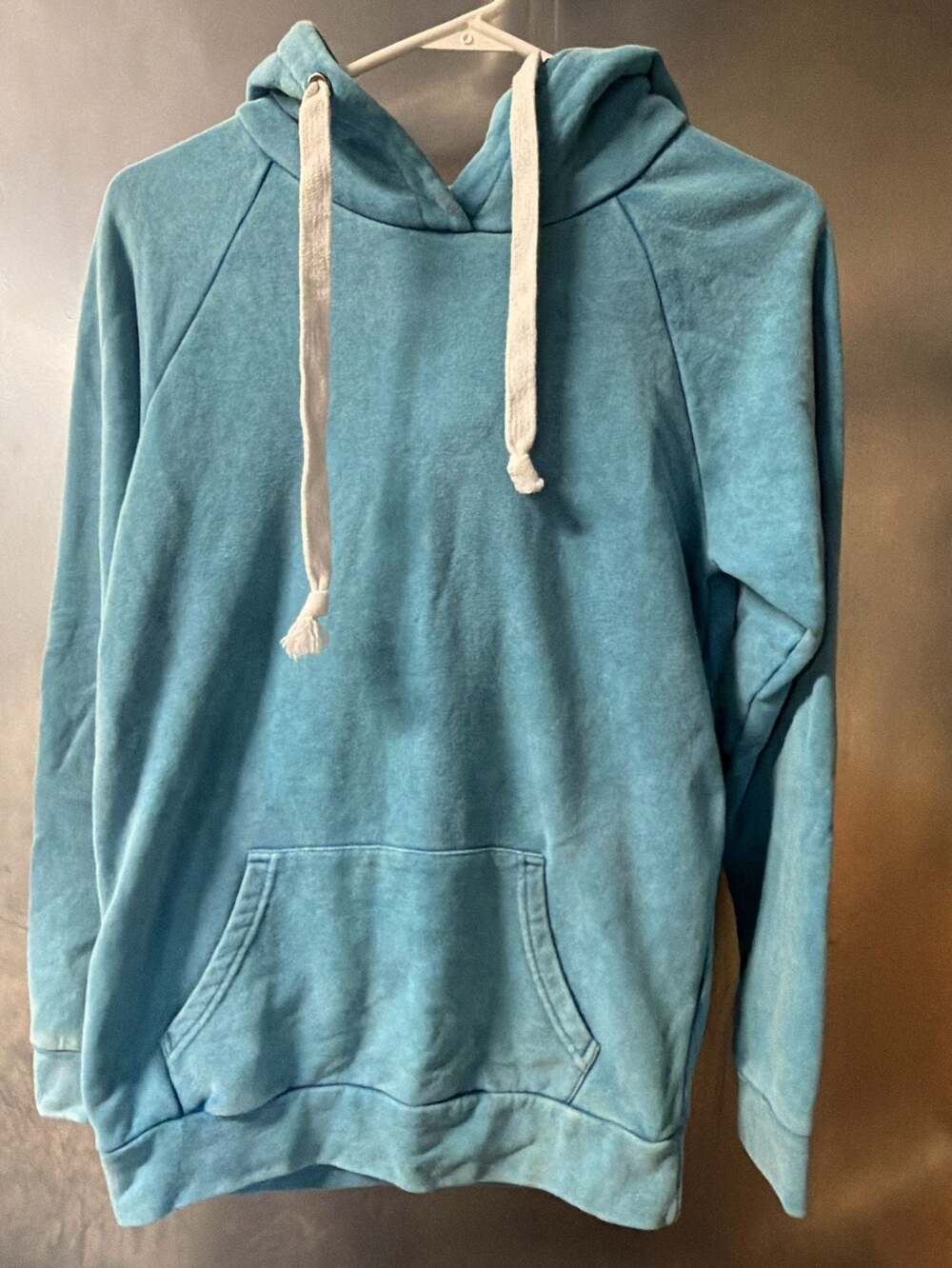 Michelle Mae Teal Acid Wash Pullover Hoodie, Size XS